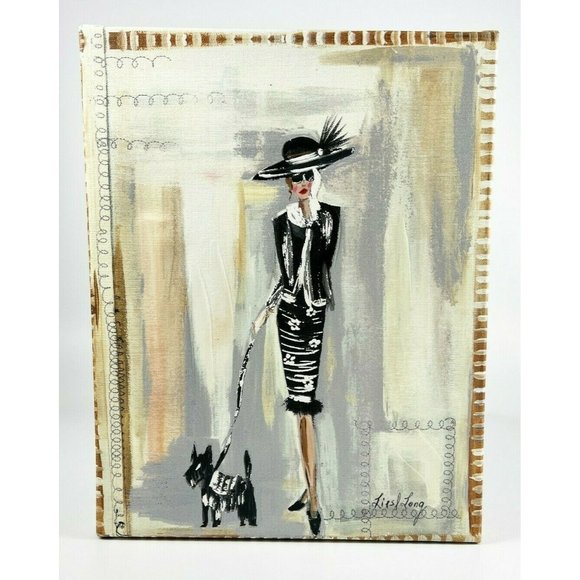 Liesl Long for Colleen Karis Designs Woman w/ Scottie Dog Canvas Office Wall Art